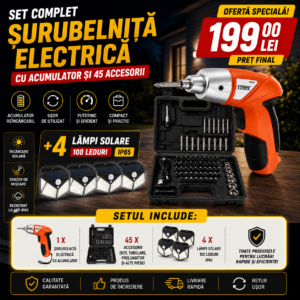 OFERTA - Set Surubelnita electrica + 4 Lampi Solare